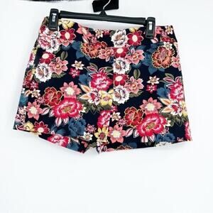 NWT Loft Navy‎ Floral Shorts Size 4